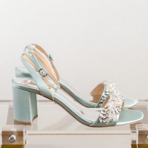 Badgley Mischka Clara Blue Radiance Women's 8 Block Heel Wedding